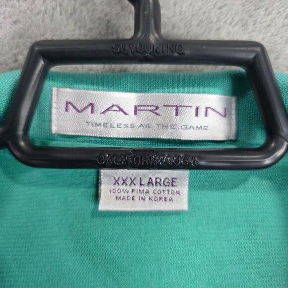 Mens Martin Green Polo Shirt Short Sleeve 100% Pima Cotton Size 3XL - Picture 2 of 7